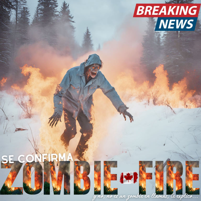 Zombie fire en Canada, representación literal de zombie fire en Canada